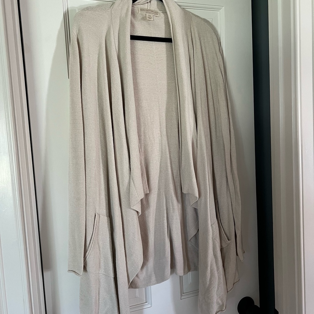 Barefoot Dreams Cream Open-Front Cardigan